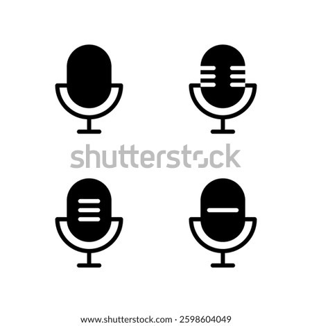 Microphone icon set. Mic icon, voice icon set.