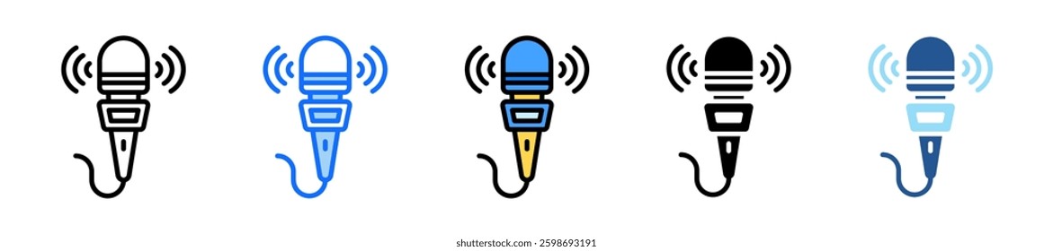 Microphone Icon Set Multiple Style Collection