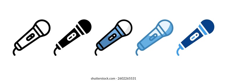 Microphone Icon Set Multiple Style Collection