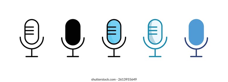 Microphone Icon Set Multiple Style Collection