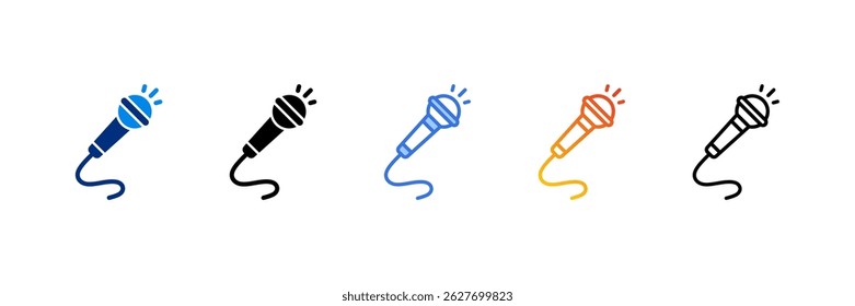 Ícone do microfone Definir vários estilos de ilustração de vetor