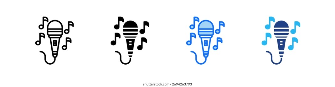 Microphone Icon Set Multiple Style Collection