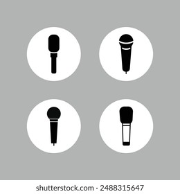 Micrófono, icono de micrófono, conjunto de micrófono sobre fondo blanco. Vector, ilustración. Vector.