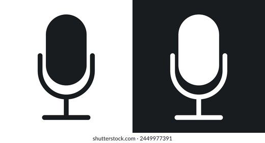 Microphone Icon Set with Podcast Mic and Mike Button Symbols