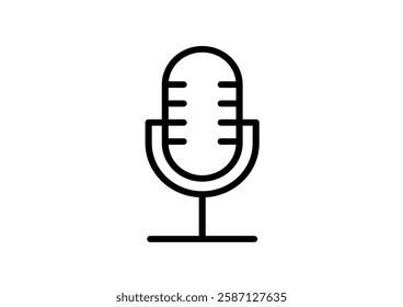 Microphone Icon Set with Podcast Mic and Mike Button Symbols