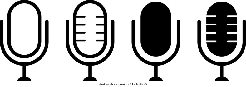 Microphone icon set. public speaker. Audio sign collection. Vocal signs. voice icon symbol buttons