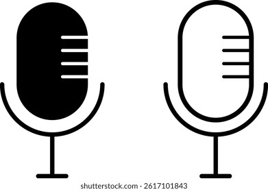 Microphone icon set. public speaker. Vocal signs. voice icon symbol buttons. Audio sign collection