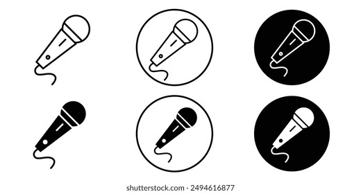 Microphone icon set simple icon collection set on white background color