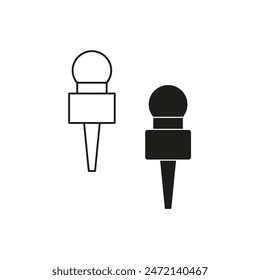 Microphone icon set. Simple vector symbols. Black and white design.