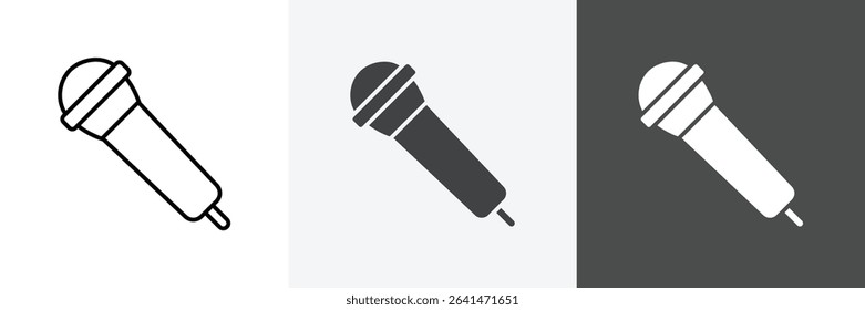 Microphone icon set vector art