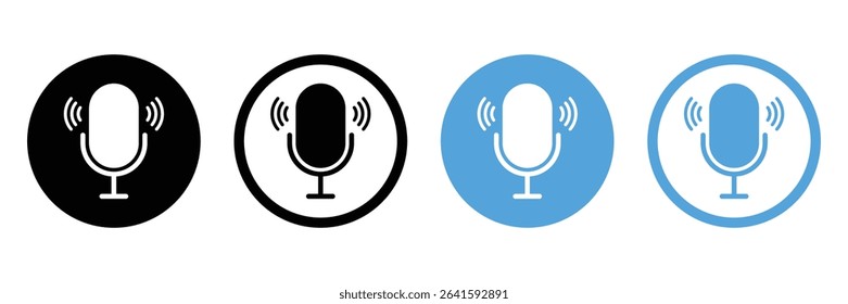 Microphone Icon Set – Vector Collection of Podcast, Karaoke, and Media Mics for Web and Mobile.