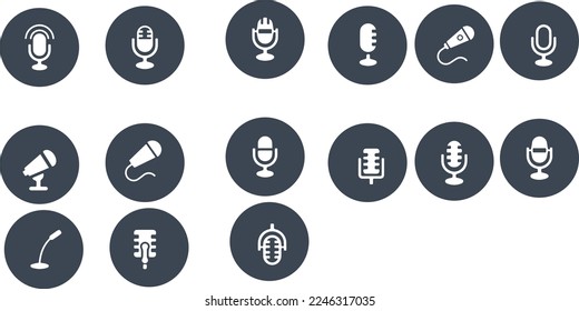 Microphone icon set vector design