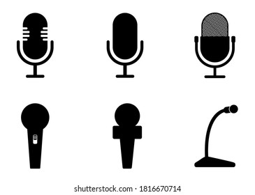 microphone icon set - vector illustration .