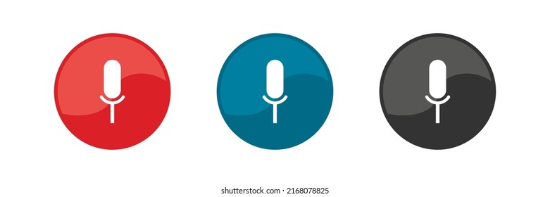 Microphone icon set. Vector illustration.