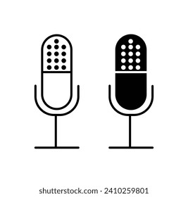 Microphone icon set. vector illustration