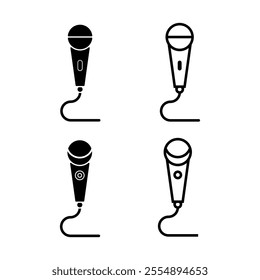 Microphone icon set. Vector illustration.