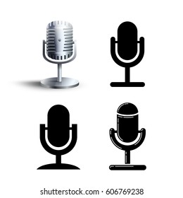 Microphone icon set. Vector illustration. Isolated on white background