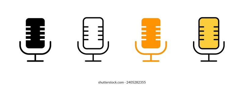 Microphone icon set vector. karaoke sign and symbol