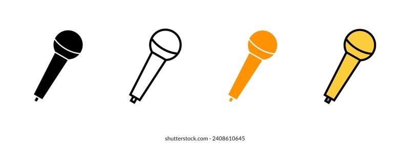 Microphone icon set vector. karaoke sign and symbol