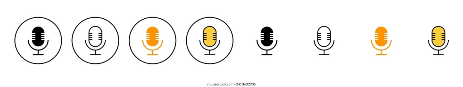 Mikrofon-Symbol-Set Vektor. Karaoke-Zeichen und -Symbol