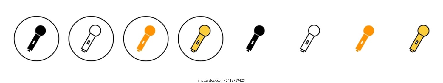 vector conjunto de iconos de micrófono. símbolo de karaoke