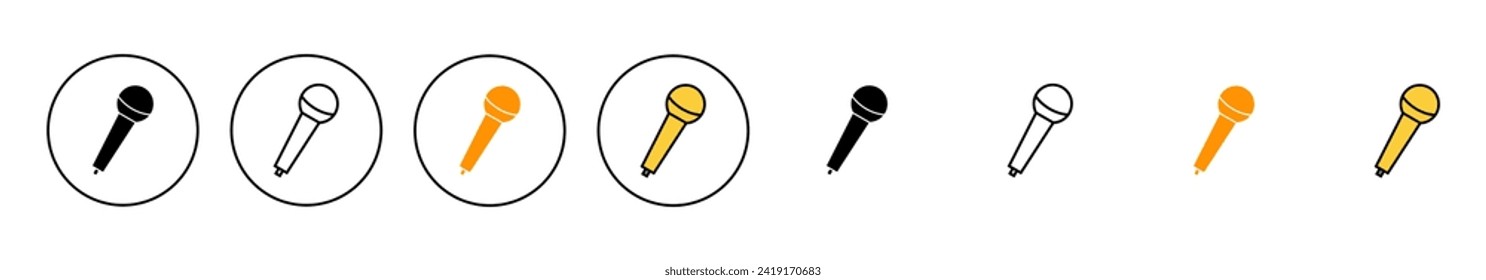Microphone icon set vector. karaoke sign and symbol