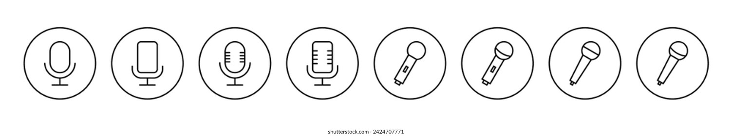 Microphone icon set vector. karaoke sign and symbol