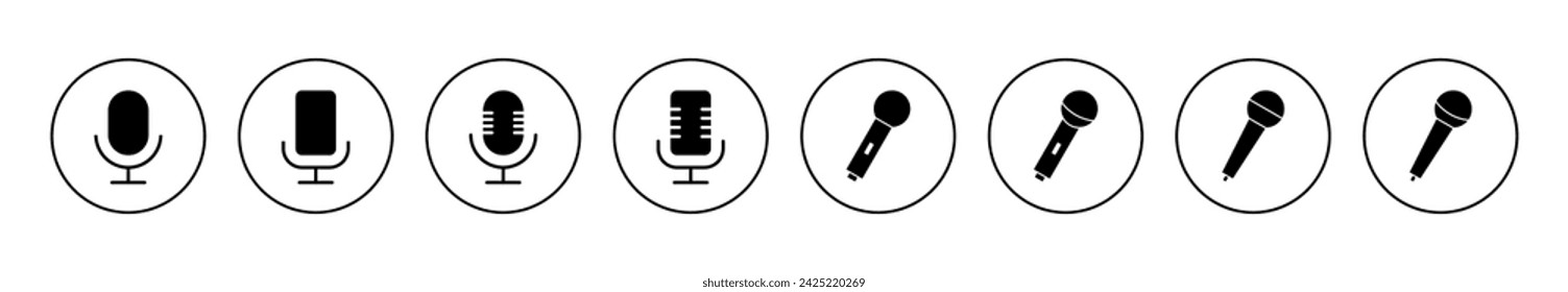 Microphone icon set vector. karaoke sign and symbol
