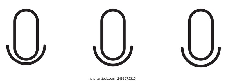 Microphone icon set vector mic icon symbol ; Podcast microphone web icon ; record, audio, sound, voice icons