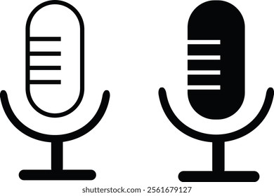 Microphone icon set vector on white background.