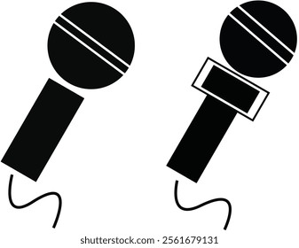 Microphone icon set vector on white background.