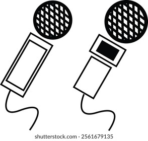 Microphone icon set vector on white background.