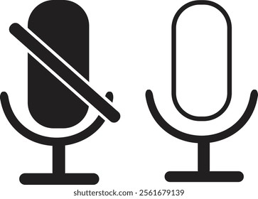 Microphone icon set vector on white background.