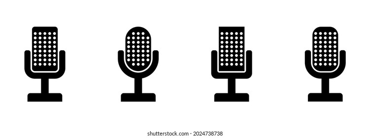 microphone icon set vector sign symbol
