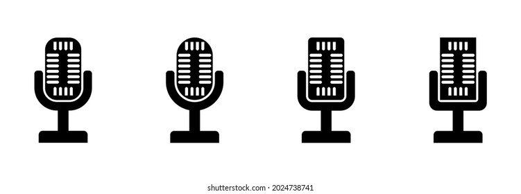 microphone icon set vector sign symbol