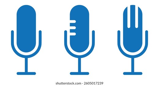 Microphone icon set. Microphone, voice recorder button. Vector illustrator