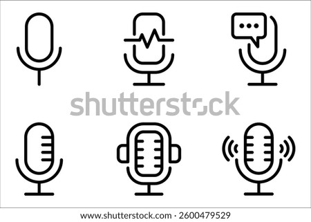 microphone icon set, voice icon symbol, record web icon vector illustration on white background