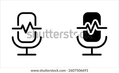 microphone icon set, voice icon symbol, record web icon vector illustration on white background