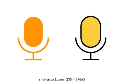Microphone icon set for web and mobile app. karaoke sign and symbol