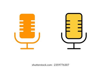 Microphone icon set for web and mobile app. karaoke sign and symbol