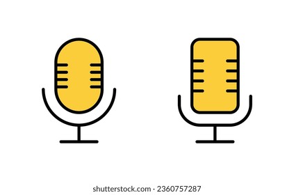 Mikrofon-Icon-Set für die Web- und mobile App. Karaoke-Zeichen und -Symbol