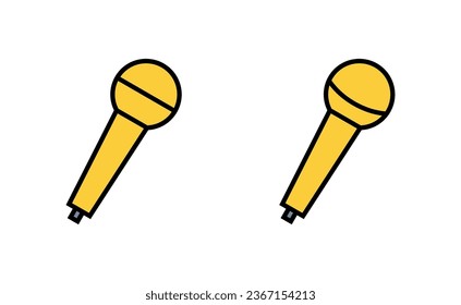 Microphone icon set for web and mobile app. karaoke sign and symbol