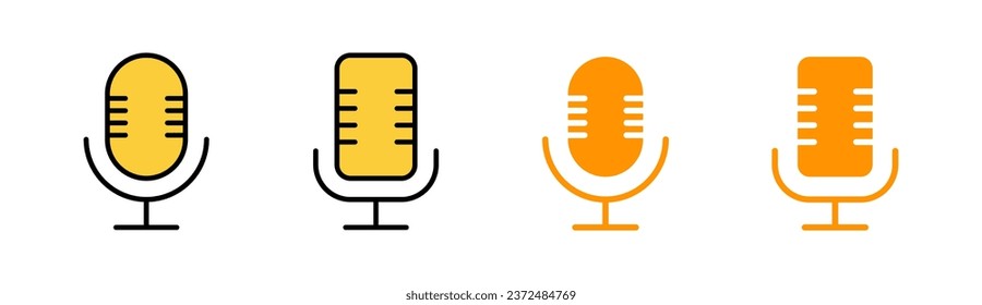 Microphone icon set for web and mobile app. karaoke sign and symbol