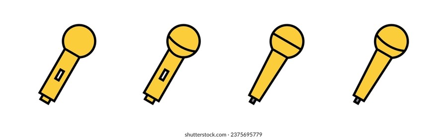 Microphone icon set for web and mobile app. karaoke sign and symbol