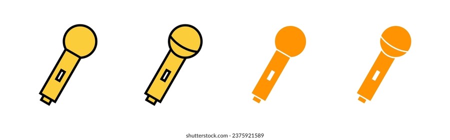 Icono de micrófono establecido para aplicación web y móvil. símbolo de karaoke