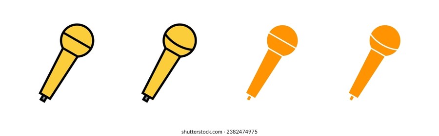 Icono de micrófono establecido para aplicación web y móvil. símbolo de karaoke