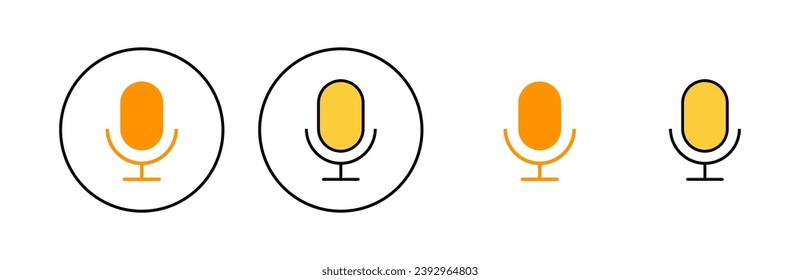 Microphone icon set for web and mobile app. karaoke sign and symbol