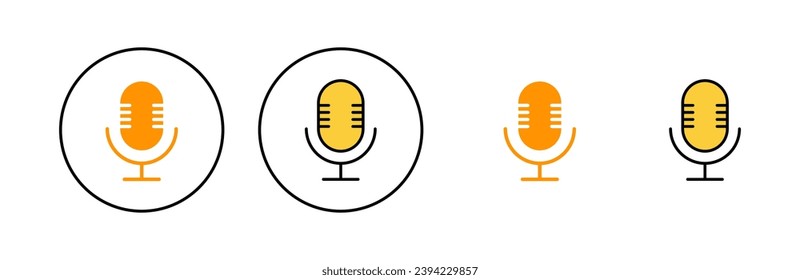 Microphone icon set for web and mobile app. karaoke sign and symbol