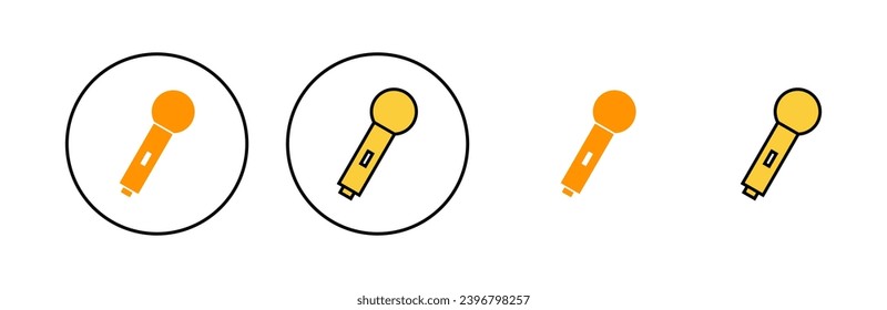 Icono de micrófono establecido para aplicación web y móvil. símbolo de karaoke