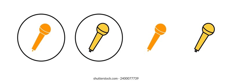 Microphone icon set for web and mobile app. karaoke sign and symbol
